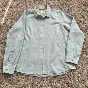 Orvis Outdoor Outfitters Instructors and Apparel Makers Womens Blue Shirt